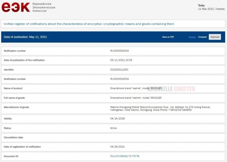 Realme C25s set for launch soon EEC certification leaked-Techweu