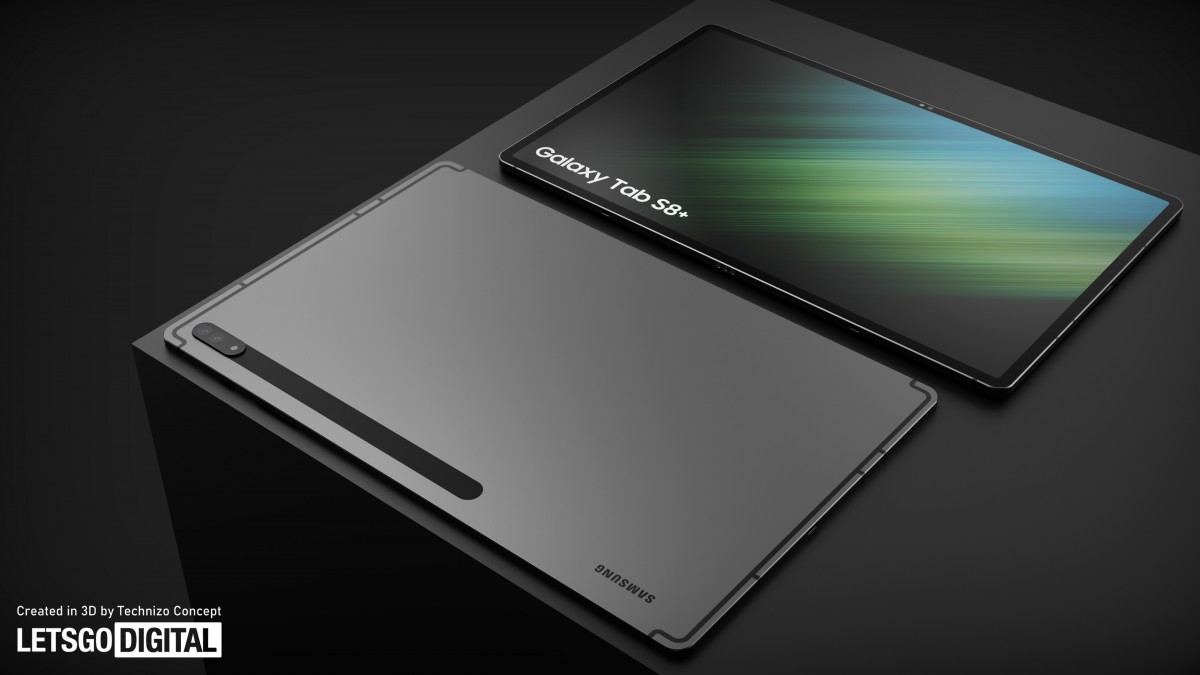 Samsung Galaxy Tab S8+ detailed renders surface 