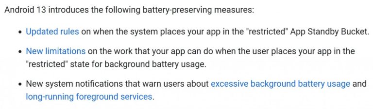 Android 13 will notify users of high app background battery usage using complex monitoring
-Techweu