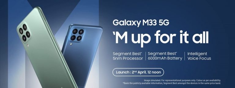 Samsung Galaxy M33 is launching in India on April 2
-Techweu