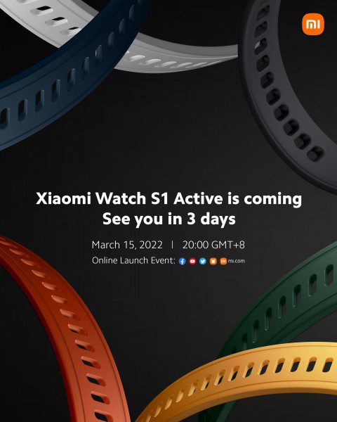 Xiaomi Watch S1 Active is arriving on March 15
-Techweu