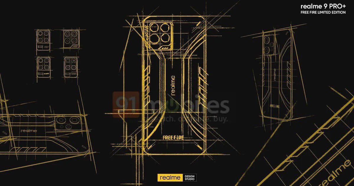 Realme 9 Pro+ Free Fire Edition's design revealed through leaked image