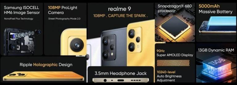 Realme 9 arrives with 108MP camera, Realme GT2 Pro also launches in India
-Techweu