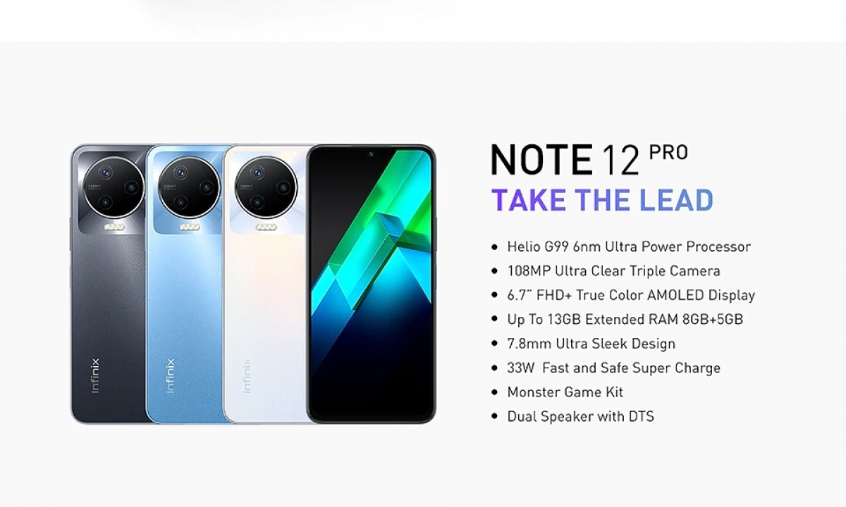 Infinix Note 12 Pro 4G quietly goes official with store listing
