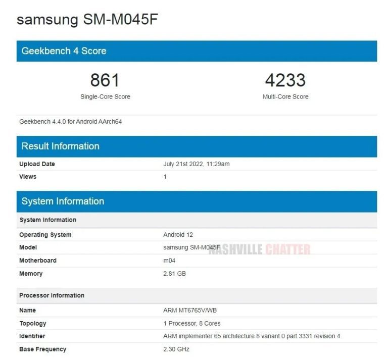 Samsung Galaxy M04 runs Geekbench with a Helio G35 chipset
-Techweu
