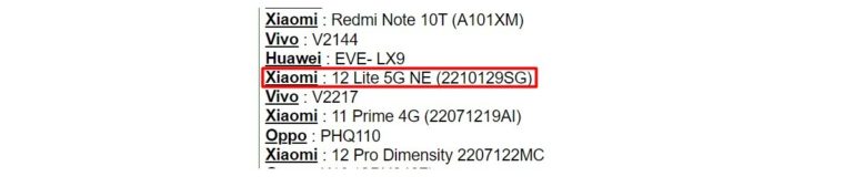 Xiaomi 12 Lite 5G NE is on the way as a rebranded Civi 2 for international markets
-Techweu