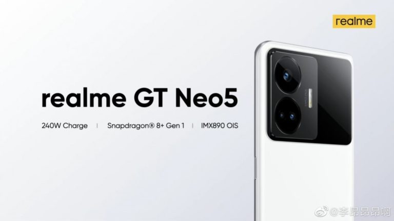 Realme GT Neo 5 could come with Snapdragon 8+ Gen 1 and 50 MP camera
-Techweu