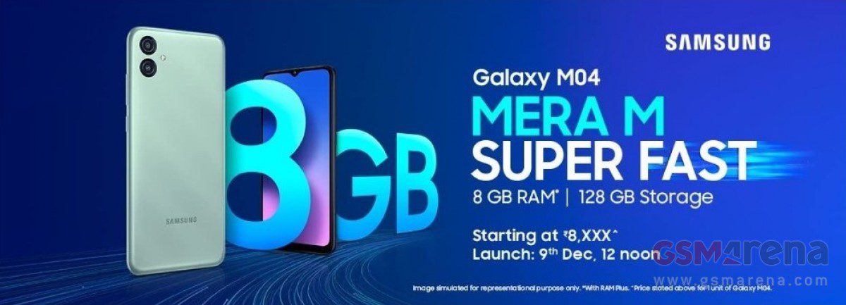 Samsung Galaxy M04's launch date, design, and key specs revealed by Amazon